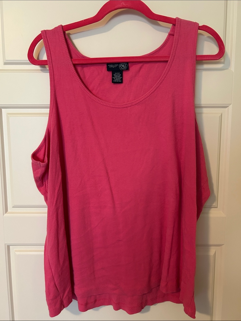 Venezia Hot Pink Scoop Neck Tank Top